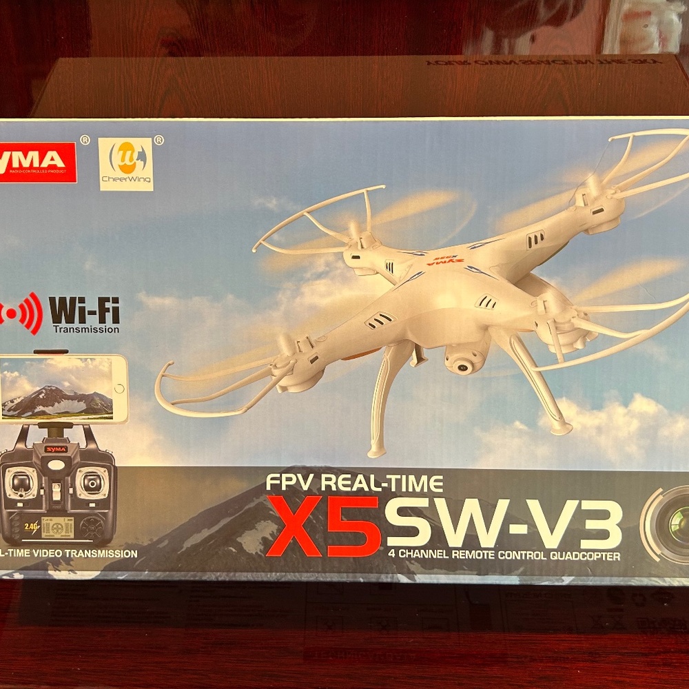 Quadcopter Drone Syma X5SW-V3 WiFi FPV Real Time 2.4Ghz 4CH 6-Axis Gyro RC White